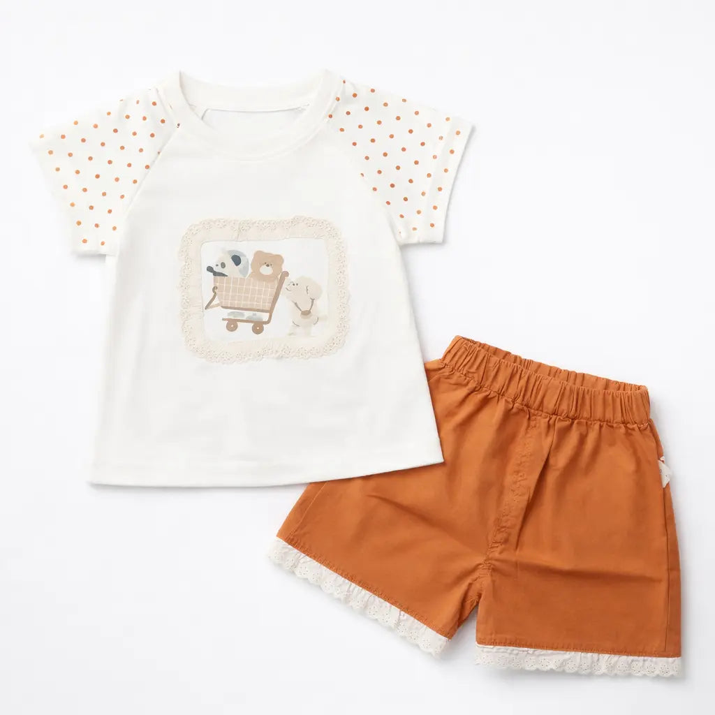 Baby Cotton T-Shirt and Shorts Outfit Set (Imported) – 1 to 5Y pair