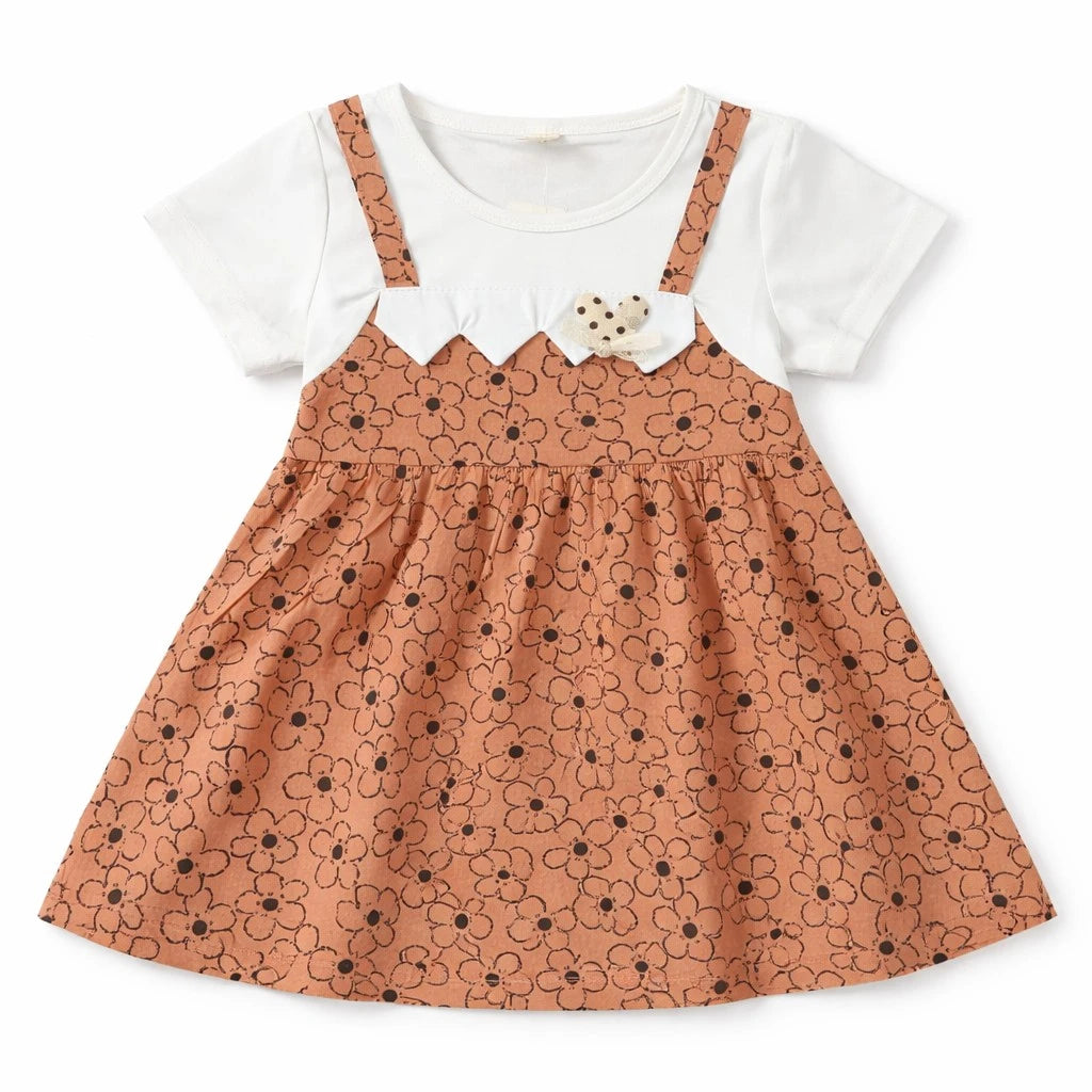 Imported Floral Pinafore Frock & Tights for Summer1 TO 5Y