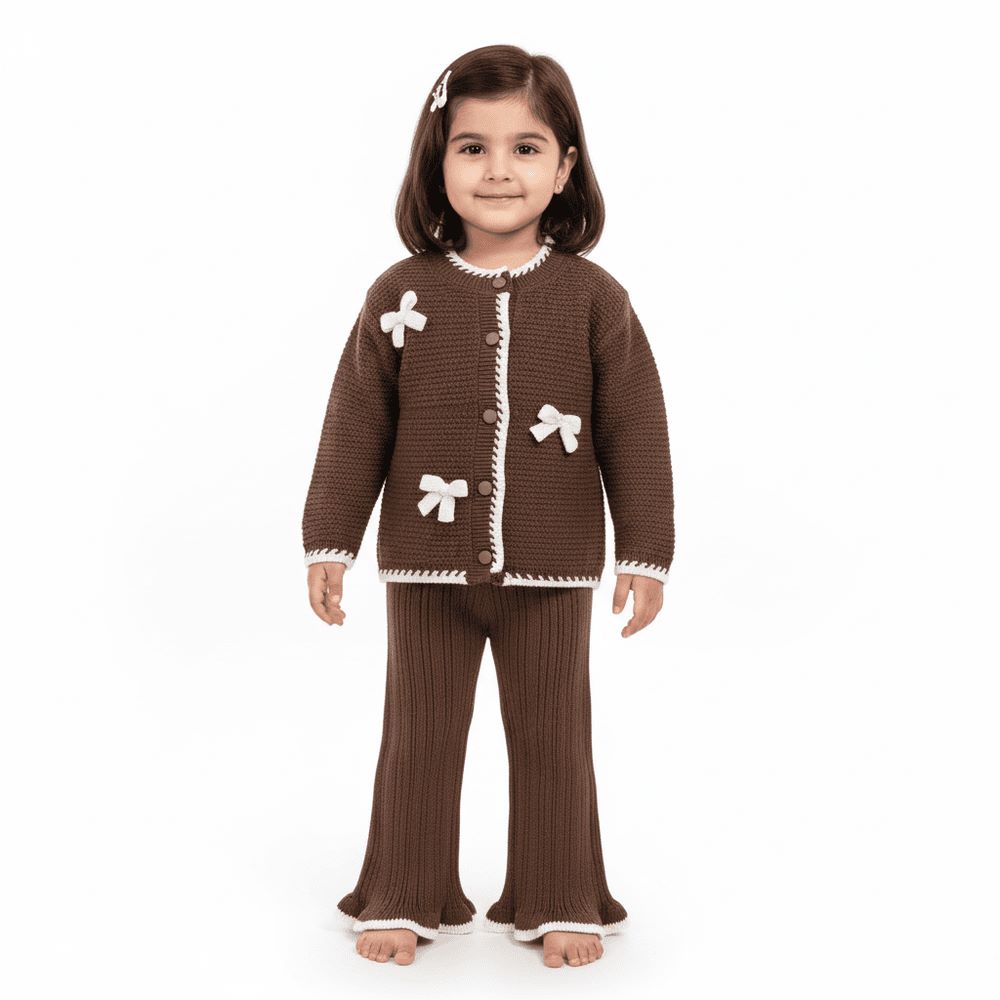 Imported 2 Piece Sweater for Winters Suit with Bows 0 TO 3Y