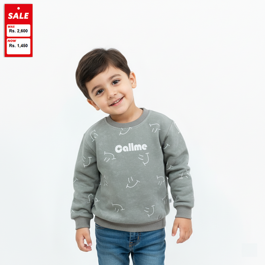 Stylish Call Me Printed Winter Sweatshirt for Boys Imported