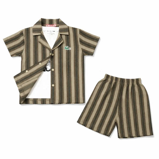ALM 3 Piece Striped Shirt Sleeveless Inner & Shorts 12M to 5Y
