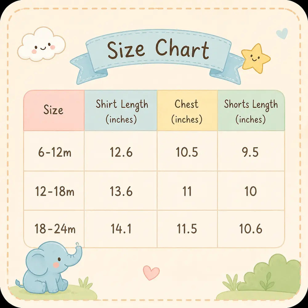 Baby-Girls-Shirt-Shorts-Summer-Outfit-Set-Imported-6M-TO-24M-size-chart-size-guide