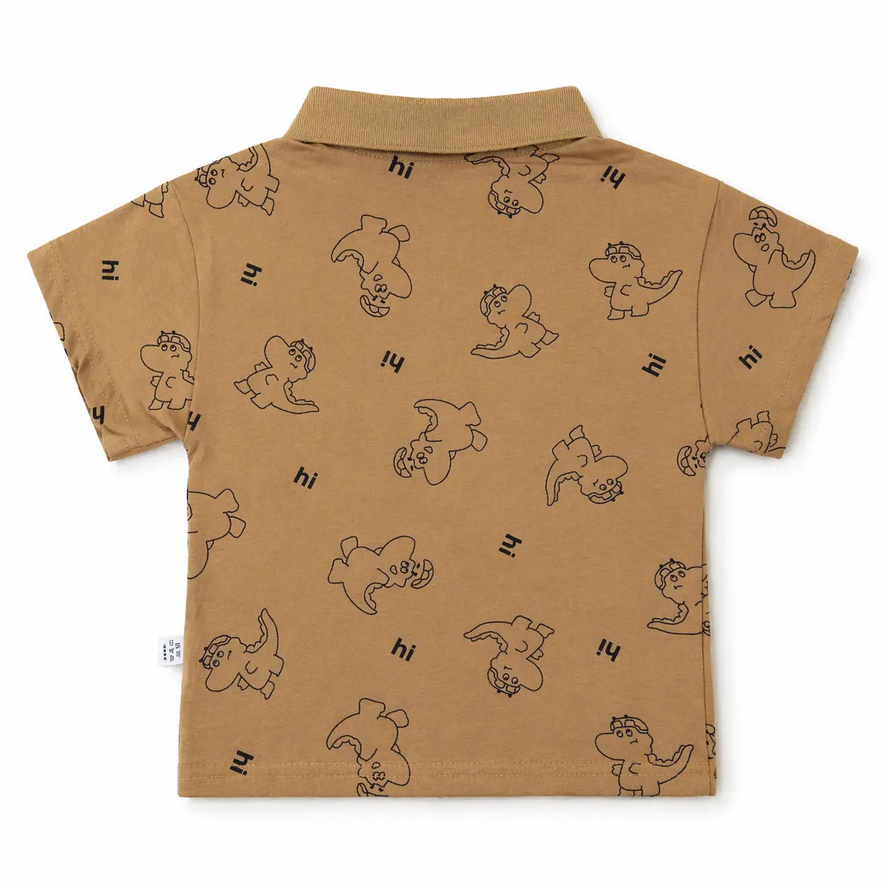Baby Boys Brown Dino Print Polo Imported T Shirt 1 to 3Y