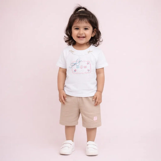 Imported Girl’s Summer T Shirt & Brown Shorts 1 to 5Y