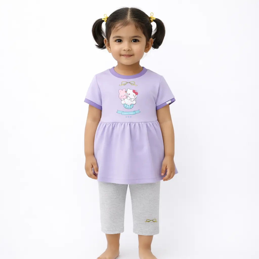 Imported Girls Tunic Top & Leggings for Summer 1 to 5Y how it looks