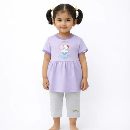 Imported Girls Tunic Top & Leggings for Summer 1 to 5Y how it looks