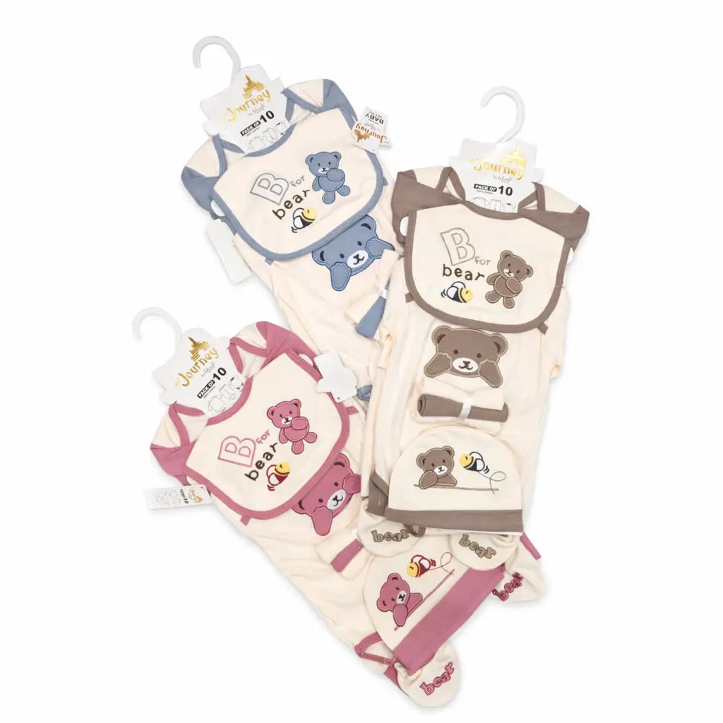 Baby Bear Journey’s Cute Starter Set – 3 Colors – 10Piece