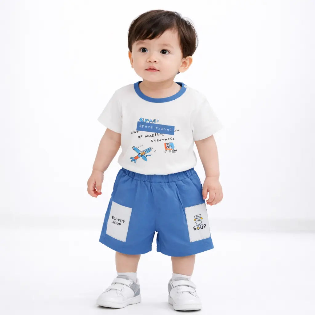 Boys Space Travel T-Shirt & Shorts Set (Imported) – 6M to 24M