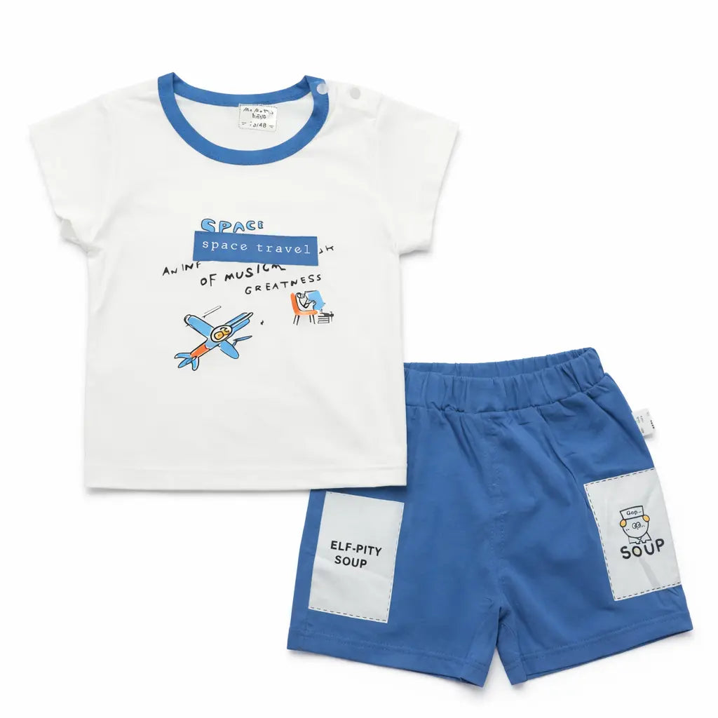 Boys Space Travel T-Shirt & Shorts Set (Imported) – 6M to 24M