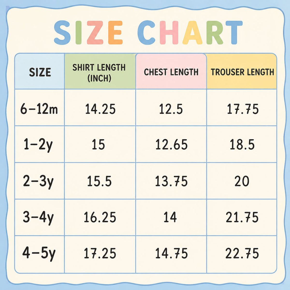 Boys Plaid Shirt Polo Vest Jeans 3 Piece Set size chart