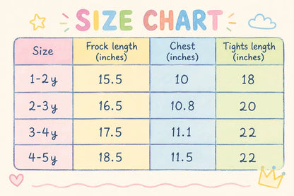 Bunny Ear Tutu Dress & Polka Dot Shirt & Tights Set – 1 TO 5Y size chart