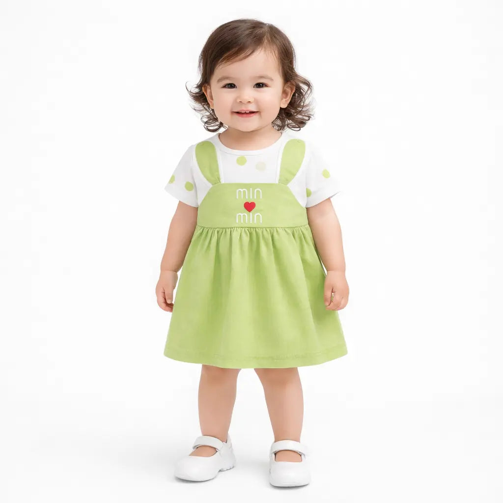 Bunny Ear Tutu Dress & Polka Dot Shirt & Tights Set – 1 TO 5Y how it looks