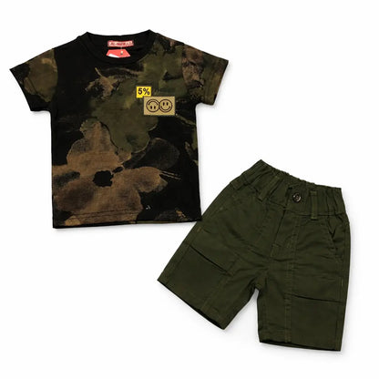Camouflage T Shirt & Shorts Summer Smile Outfit 12M to 4Y