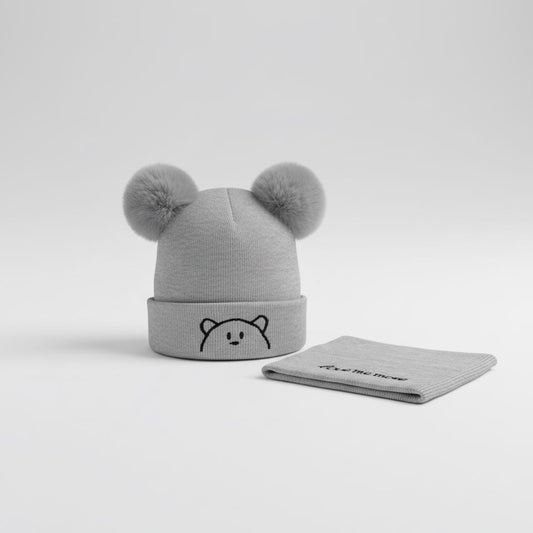 Cute Beanie Cap & Neck Warmer Set for Winters
