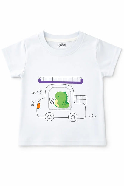 Dinosaur Truck Imported T Shirt Cargo Shorts 1 to 5Y