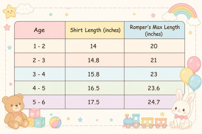 Duck Denim Dungaree Romper Set Imported 1 to 6Y size chart