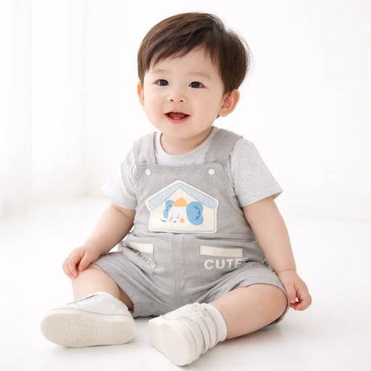 Elephant Print T Shirt and Dungaree 2 Piece Imported 1 to 4Y