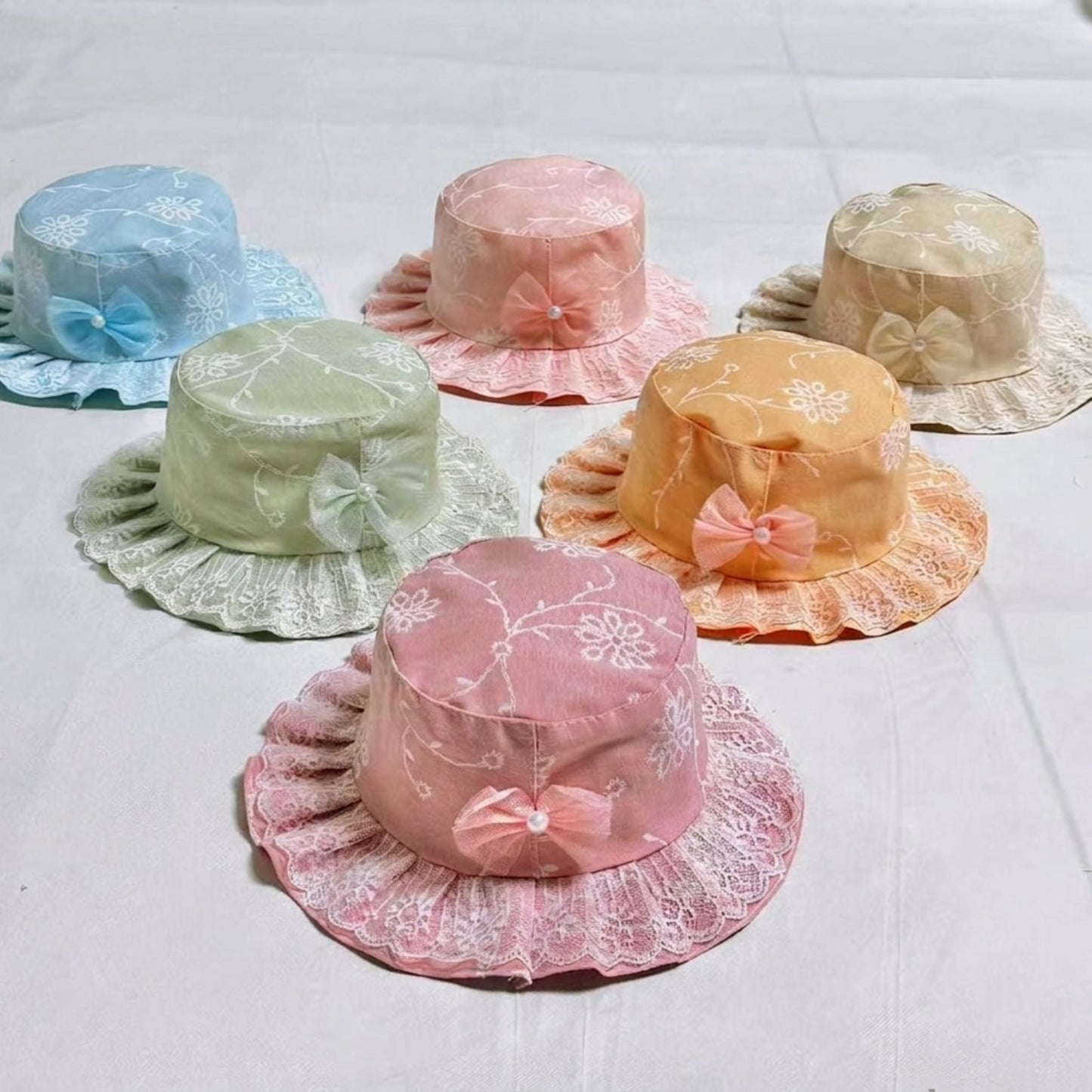 Floral Lace Embroidery Bucket Hat for Summer – 6 Colors
