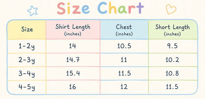 Hello Kitty Flutter-Sleeve T-Shirt & Denim Shorts (White) – 1 to 5Y size chart