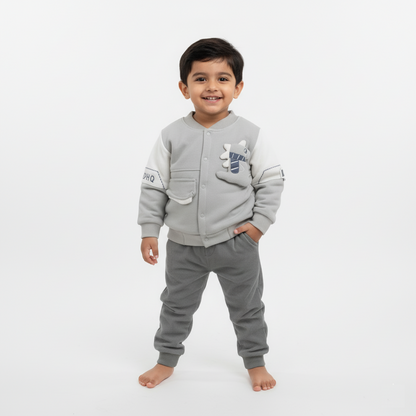 Teddy Patch Full Sleeves Winter 2 Piece Outfit 12M TO 3Y