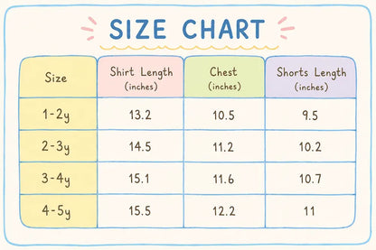 Imported Girls D R Summer T Shirt & Denim Shorts 1 to 5Y size chart