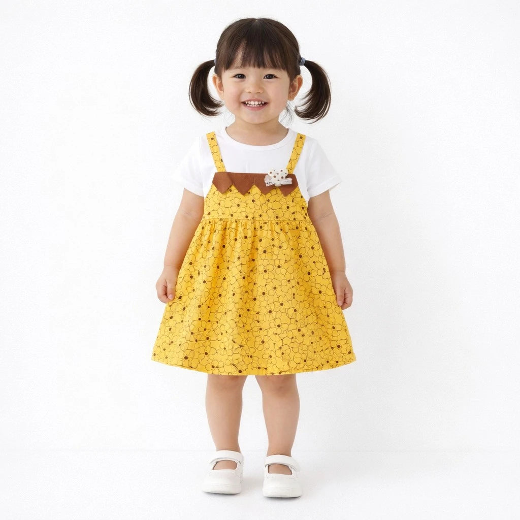 Imported Floral Pinafore Frock & Tights for Summer1 TO 5Y