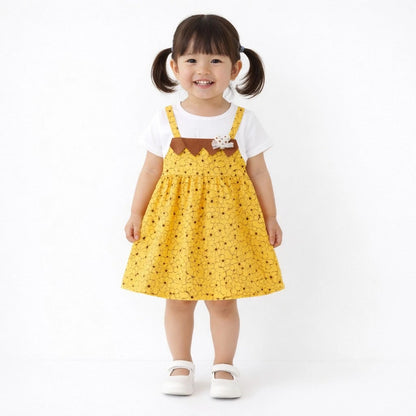 Imported Floral Pinafore Frock & Tights for Summer1 TO 5Y