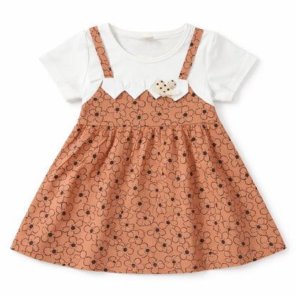 Imported Floral Pinafore Frock & Tights for Summer1 TO 5Y