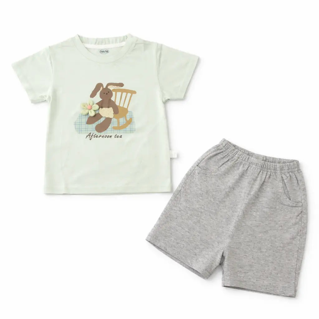 Imported Bunny Afternoon Tea T Shirt and Shorts 1 to 4Y