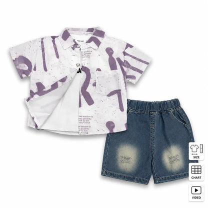 Imported Purple Casual 3 Piece Summer Outfit 1 to 6Y