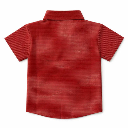 Imported Red Striped T Shirt with Pocket & Collar 1 to 6Y