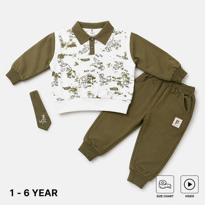 Imported Sweat Shirt Cargo Trousers & Detachable Tie