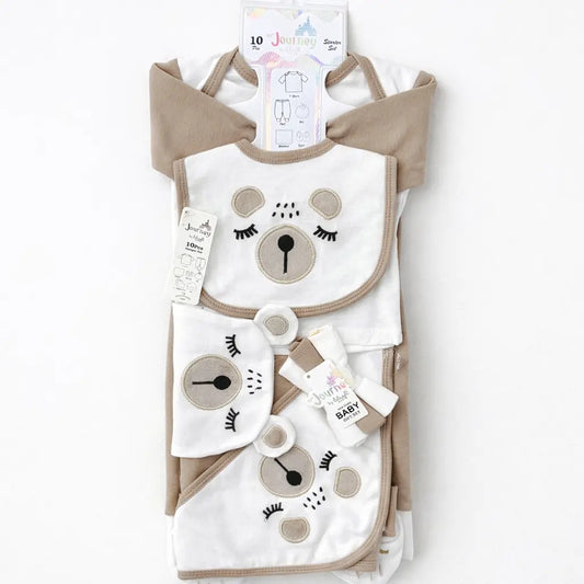 Journey Baby Bear10-Piece Essential Cotton Full Suit Gift Set