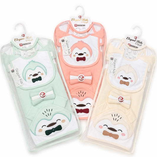 Newborn Baby 10 Piece Starter Gift Set 3 Color Options