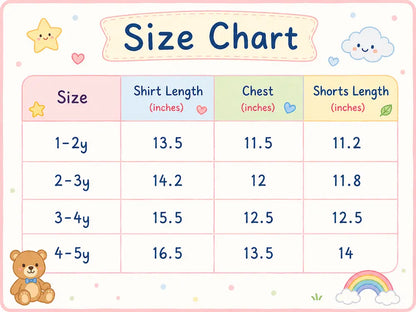Red & White Athletic T-Shirt and Shorts Suit (Imported) – 1 to 5Y size chart