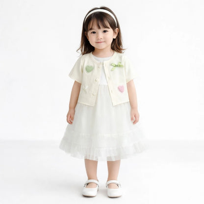 Ribbed Cardigan Tulle Tutu Dress Set – Imported – 1 TO 6Y how it looks