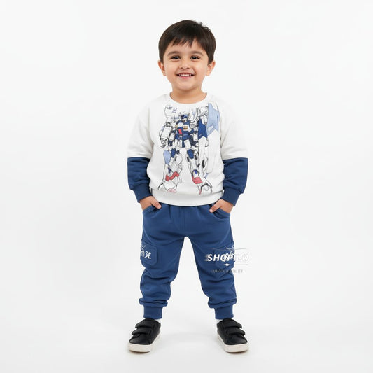 Robot Printed Imported Sweatshirt & Trousers Set