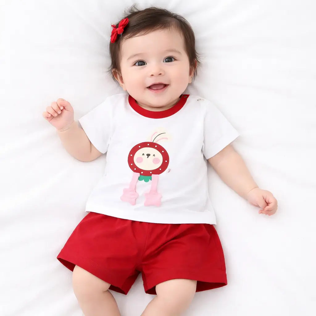 Toddler Boys Rabbit Graphic T-Shirt & Shorts Set – 0 TO 18M how it looks