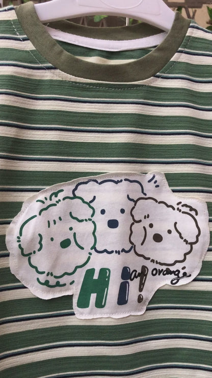 Imported T-Shirt & Shorts Dog Print Summer Outfit for Boys – 1 TO 5Y