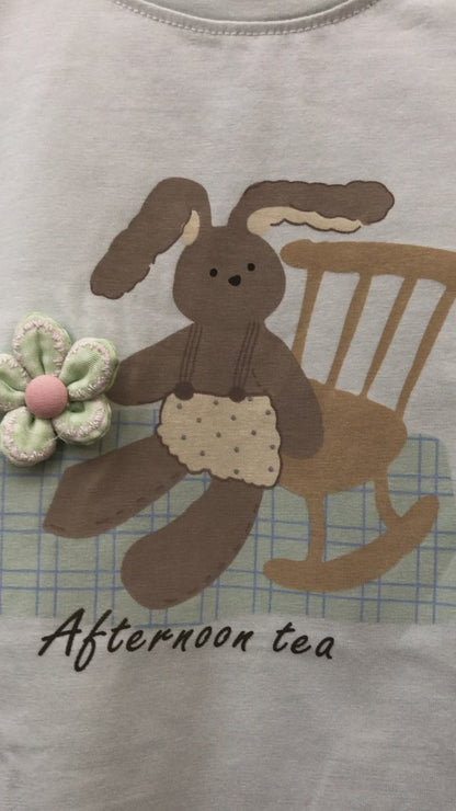 Imported Bunny Afternoon Tea T Shirt and Shorts 1 to 4Y