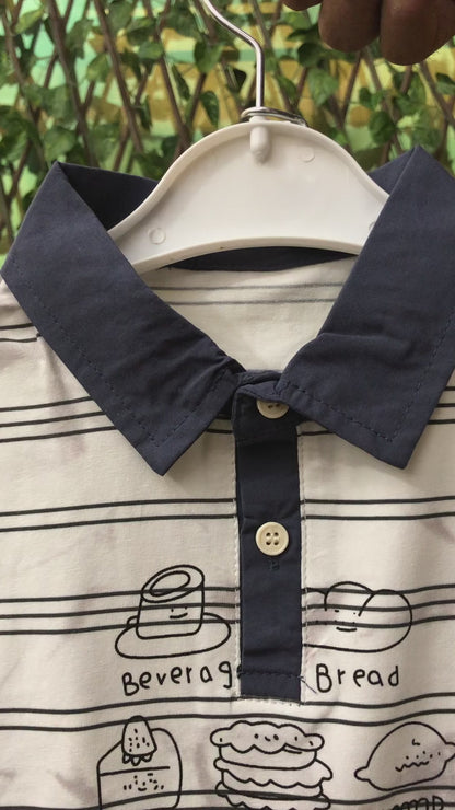 Striped Polo Shirt & Navy Shorts for Summer – 1 TO 5Y