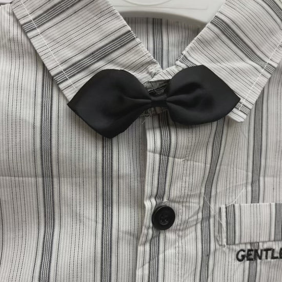 Formal Suspender Outfit Set for Boys Midseason original product video. Fabric detailed closeup