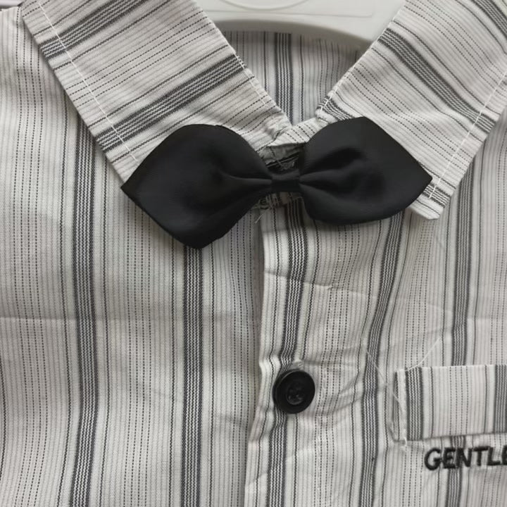 Formal Suspender Outfit Set for Boys Midseason original product video. Fabric detailed closeup
