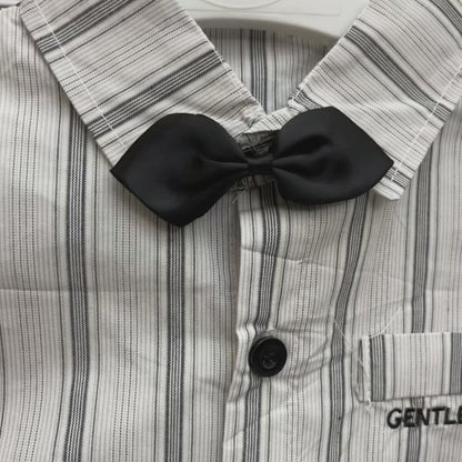 Formal Suspender Outfit Set for Boys Midseason original product video. Fabric detailed closeup