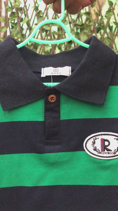 Imported Polo Shirt Green – Cute Bear Character Patch (Imported) – 6M to 6Y