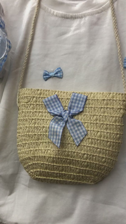 Girls Gingham Shorts & Pouch for Summer – 6M TO 4Y