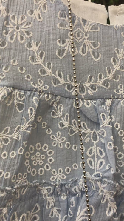 3 Pc Embroidered Frock Suit with Tights & Locket 1 – 6Y