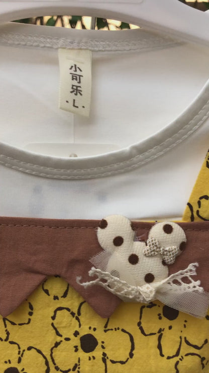 Imported Floral Pinafore Frock & Tights for Summer1 TO 5Y
