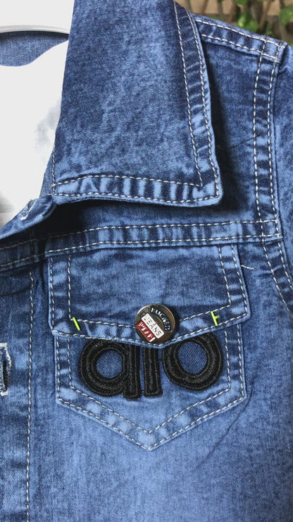 Boys Denim Shirt & Shorts Summer Coord Set 6M to 6Y