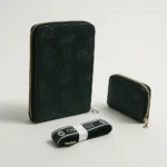 1. Ladies Zip Around Wallet Comes with Long Strap Mini Pocket Size Wallet three parts black color
